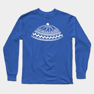 Kufi Haji Muslim Hat Blue Design Long Sleeve T-Shirt
